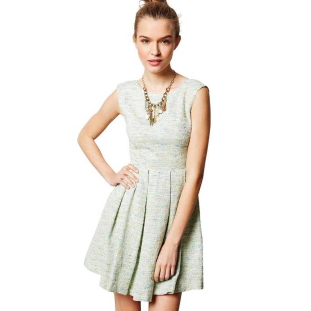 Anthropologie Paper Crown Parkside Pleated Dress